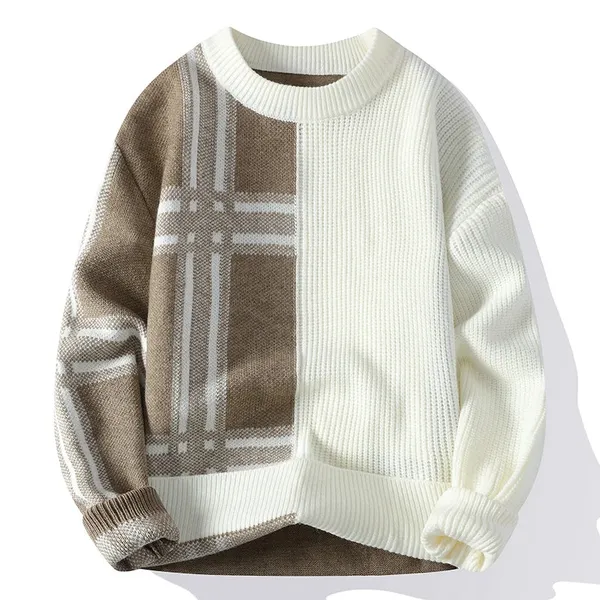 Mevrick Plaid Knit Sweater front view