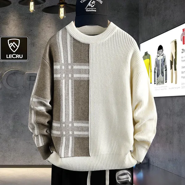 Mevrick Sweater plaid pattern detail