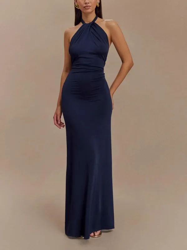 Solana Maxi Halter Dress – Full Look