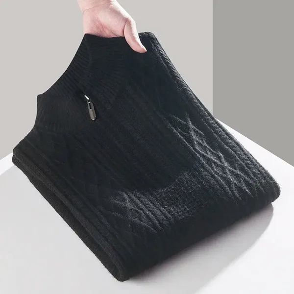 Heaver Sweater quarter-zip neckline detail