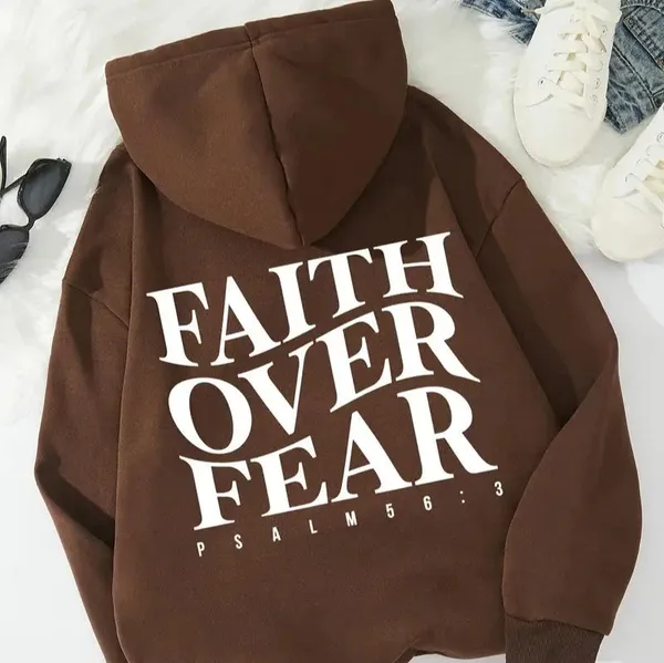Faith Over Fear Hoodie detail view