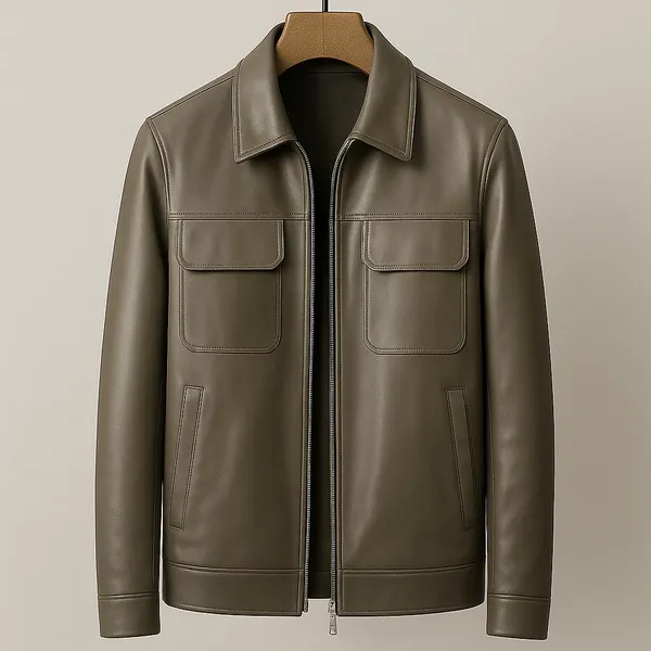 Merrik Leather Jacket front view