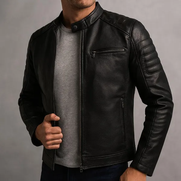 Arctis Leather Jacket texture and material close-up