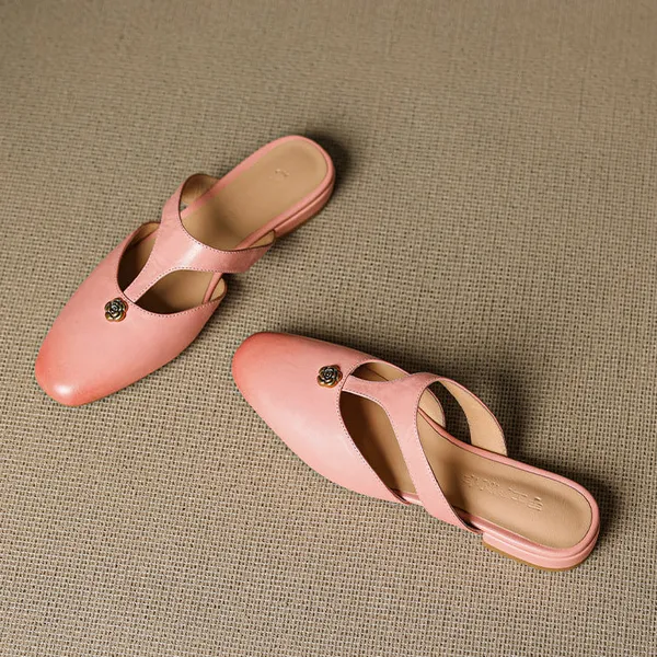 Roslyn T-strap mules worn styled look