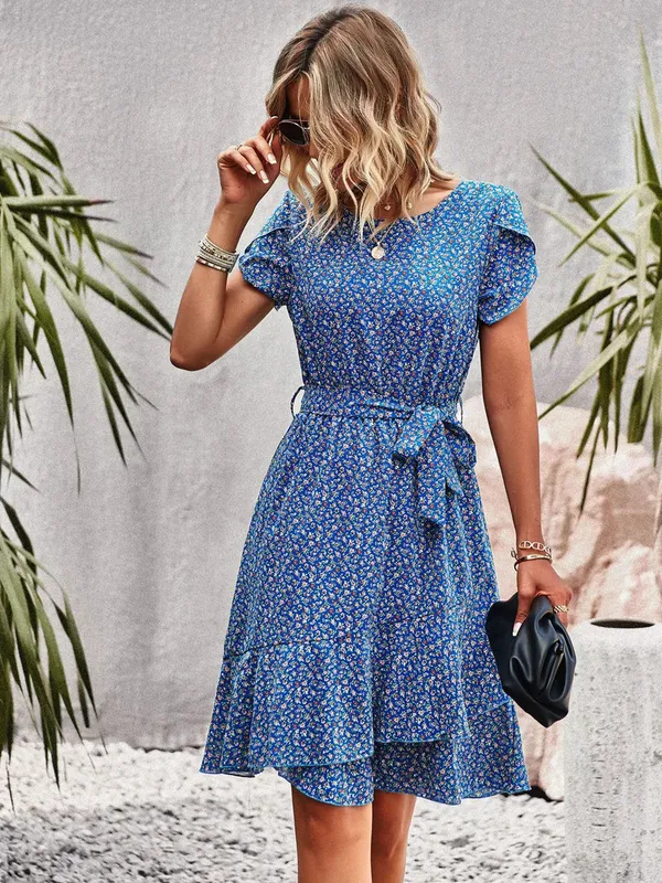 Astoria dress worn casually outdoors
