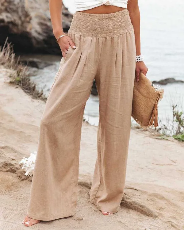 Havana Wide-Leg Beach Pants front view