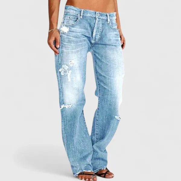 Full outfit look with Harper distressed jeans