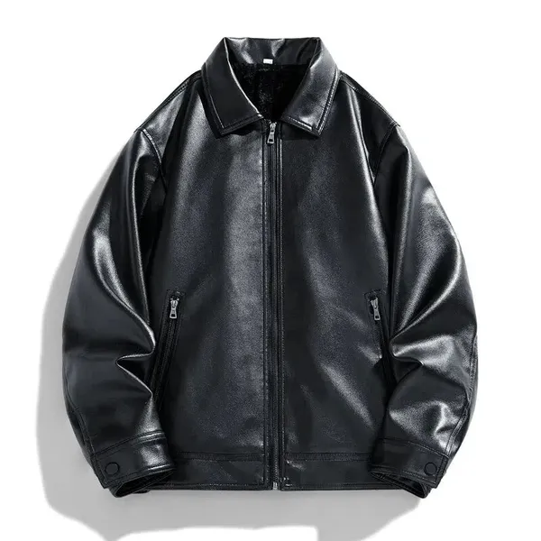 Khaver Vegan Leather Jacket lifestyle shot