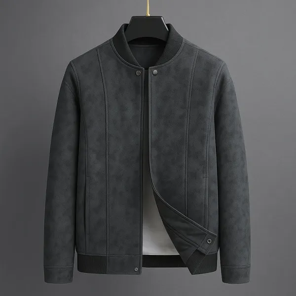 Rowan soft suede jacket worn look