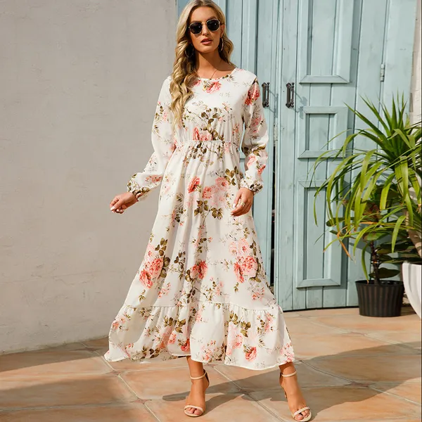 Myrel Maxi Dress – tiered chiffon detail and floral print
