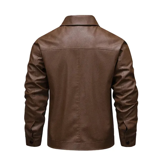 Grayson Leather Jacket collar detail