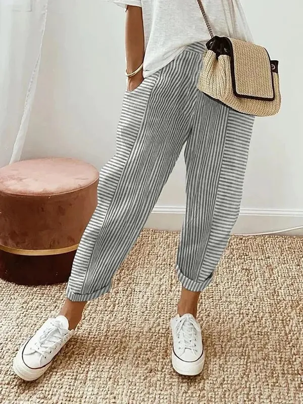 Side pocket detail on Striped Pantona Pants