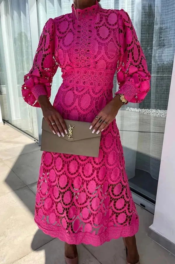 Bellaire Lace Midi Dress front view