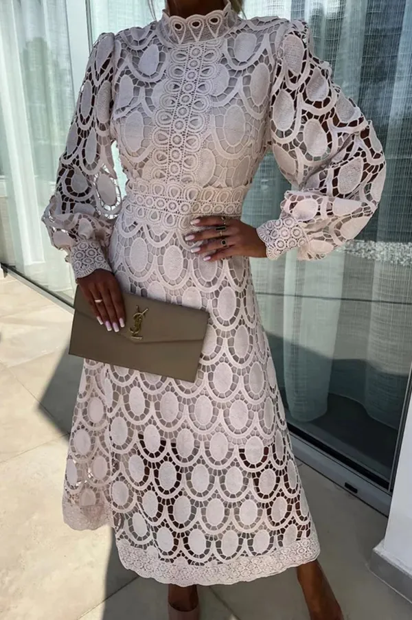 Bellaire Lace Midi Dress styled look