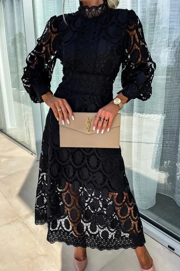 Bellaire Lace Midi Dress back view