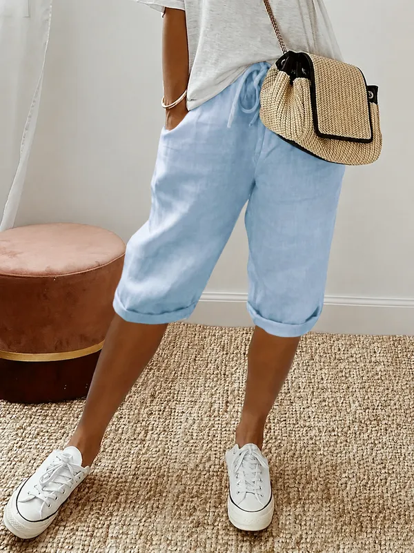 Brinley Women's Lightweight Capri Pants in neutral tones