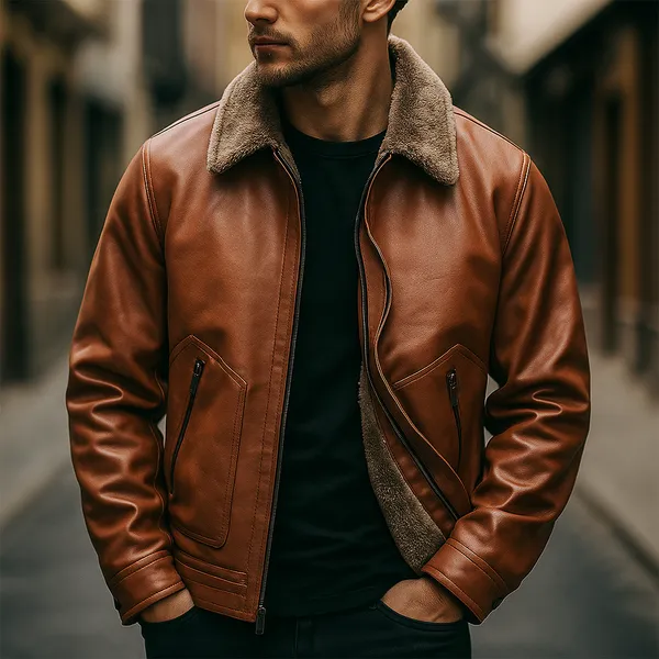 Elion Leather Jacket – Side Profile
