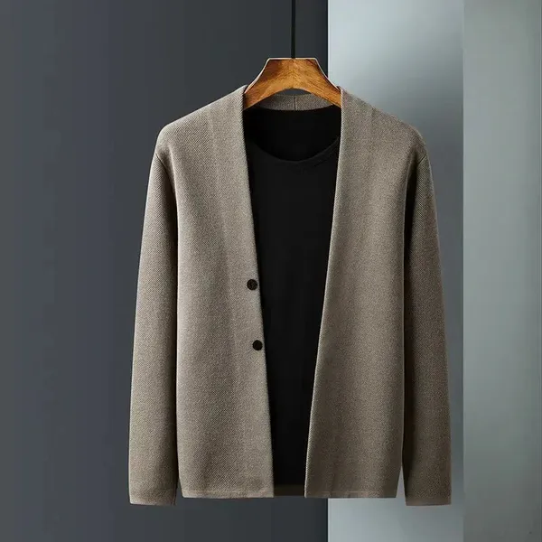Pavron Ribbed Wool Cardigan front view