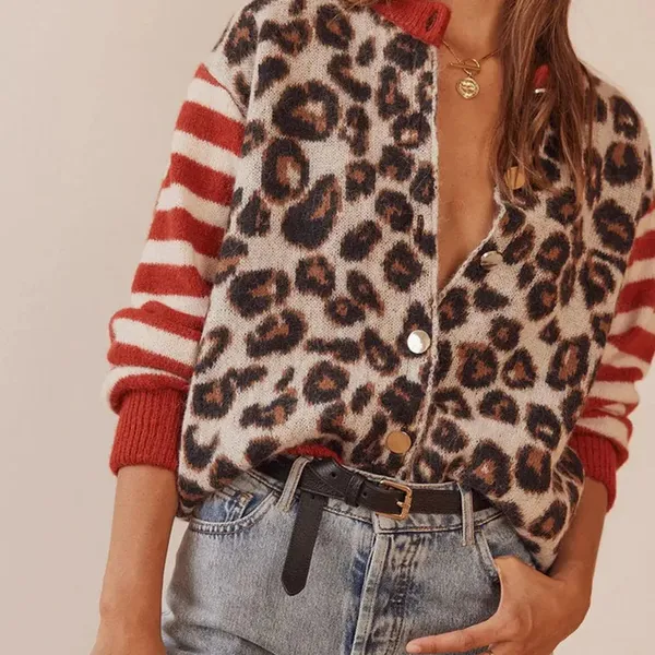 Ferocia Leopard Sweater detail close-up