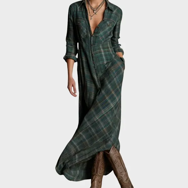 Elara Flowing Maxi Dress front view