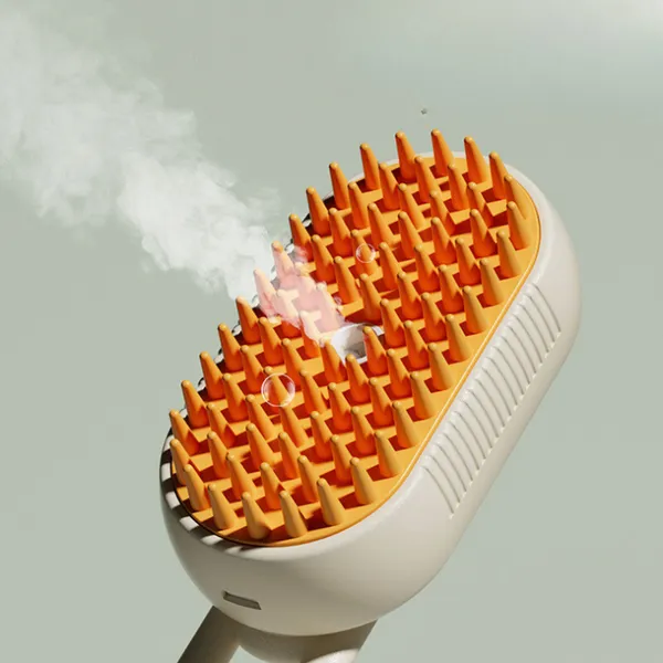 Escova a vapor 3 em 1 para escovar, remover pelos e massagear