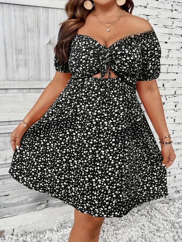 Vestido floral plus size - look completo de verão