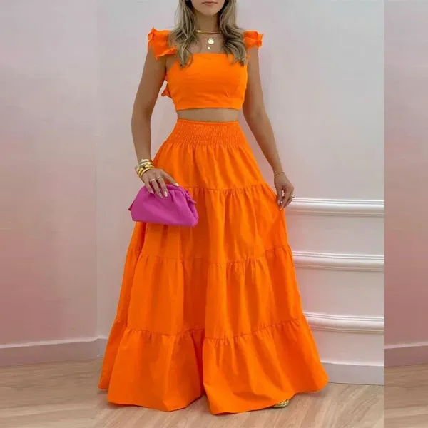 Conjunto feminino saia e cinto cintura lateral
