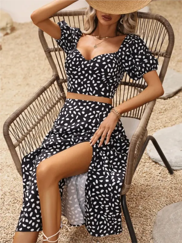Conjunto feminino casual elegante — detalhe lateral