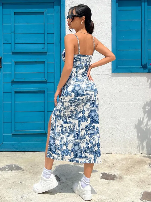 Vestido maxi envoltório animal print silhueta solta