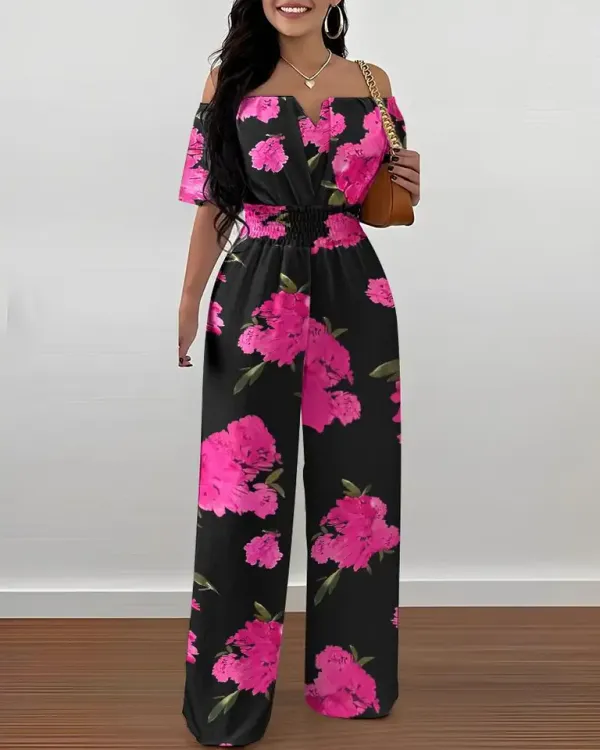 Macacão casual elegante feminino perna larga