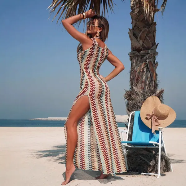 Vestido longo feminino boêmio — detalhe do tecido