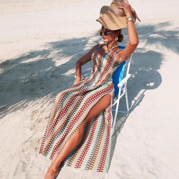 Vestido boêmio longo — look completo feminino