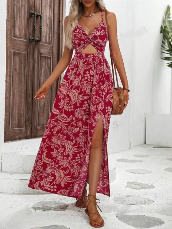 Vestido feminino halter plissado com renda e costas abertas — frente