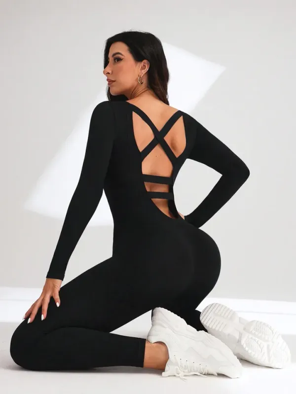 Macacão esportivo feminino para yoga e treino