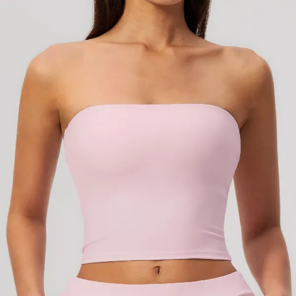 Top Cropped Fitness Sem Alças com Push Up