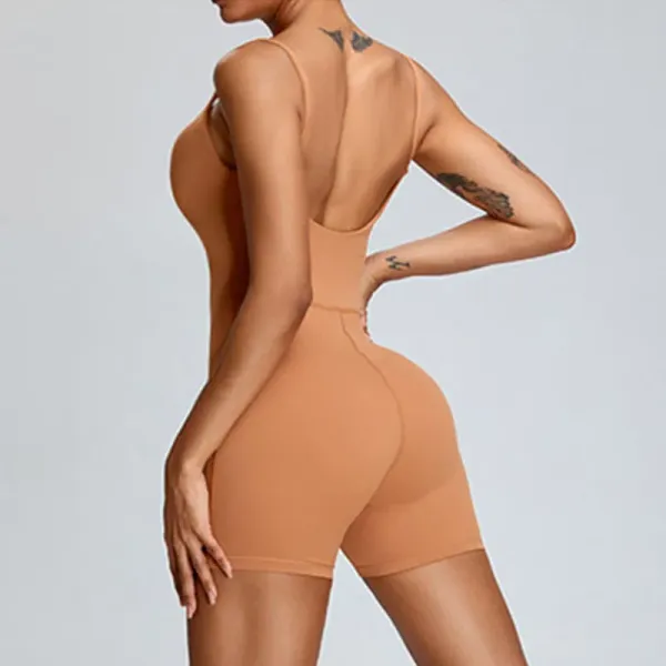 Macacão esportivo feminino de uma peça look fitness elegante
