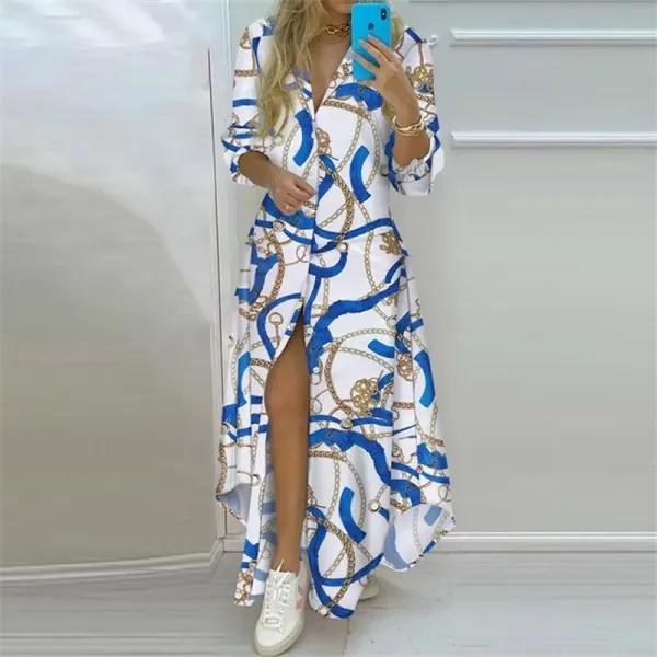 Vestido maxi boho estampado feminino - modelagem e caimento real