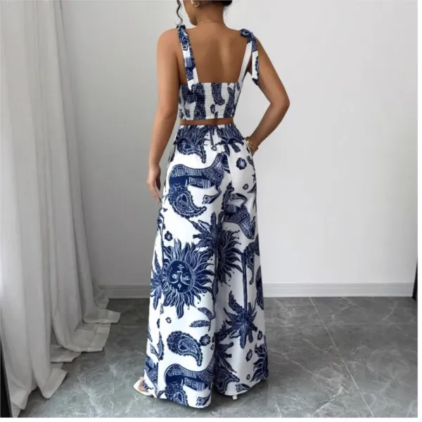 Moda feminina casual chique conjunto estampado