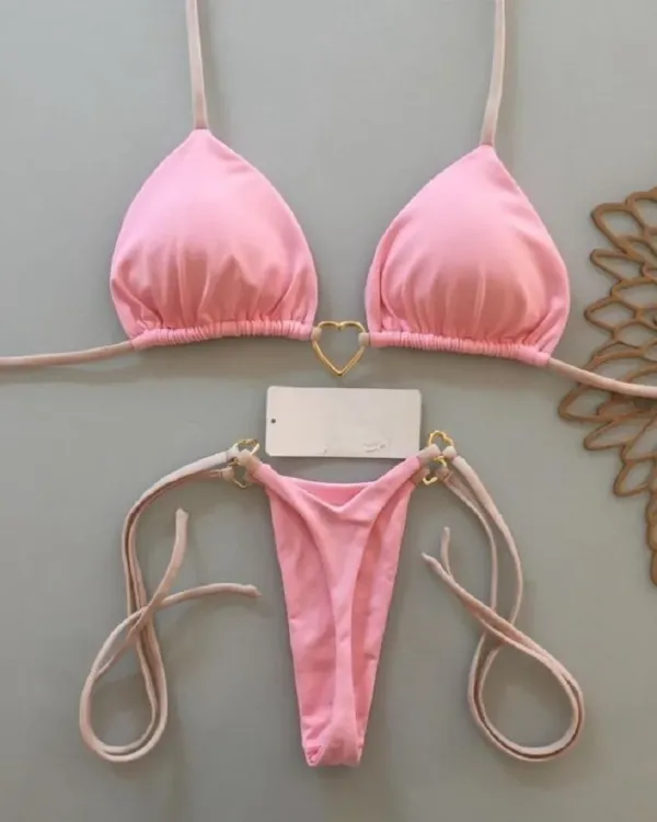 Biquíni Halter Triângulo Feminino — combinação completa