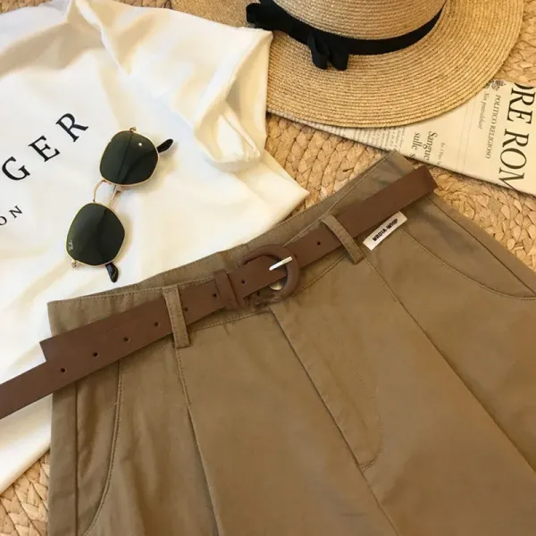 Shorts feminino perna larga look completo estilo resort