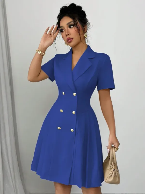 Vestido midi feminino alfaiataria look sofisticado