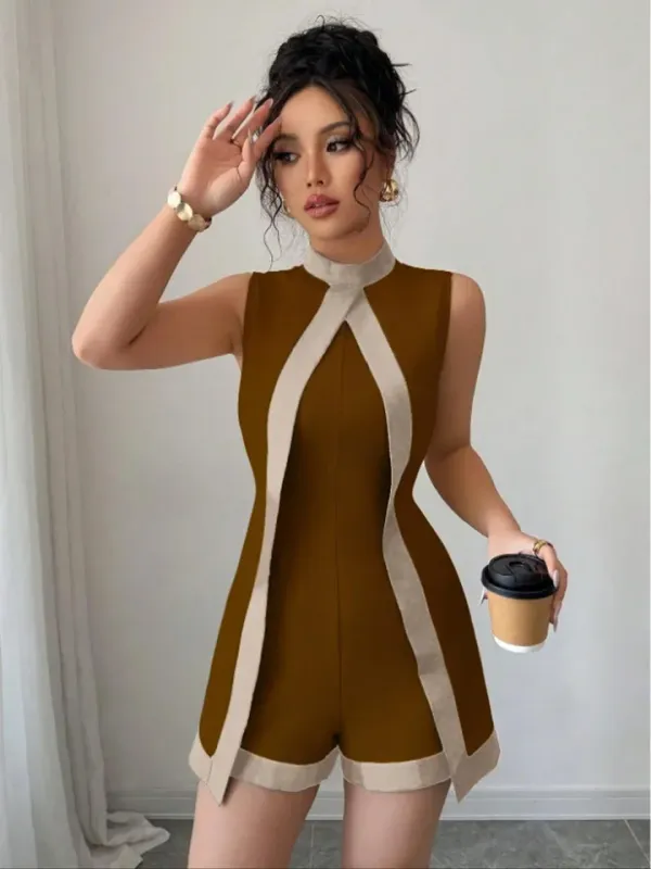 Macacão bodycon feminino elegante sem costas