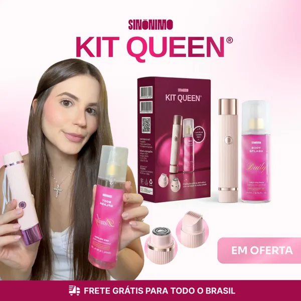 Kit Queen depilador 2 em 1 anti-foliculite com Body Splash Sinonimo