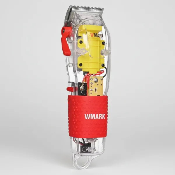 M&aacute;quina de corte profissional Barbe S.Mark transparente com l&acirc;mina de a&ccedil;o carbono